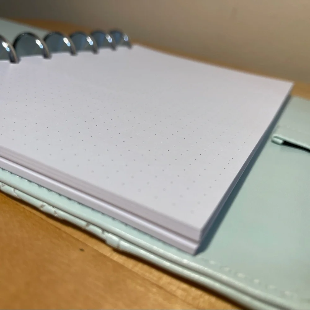M by Staples arc Quilted Leather Planner with Silver Tone Rings
